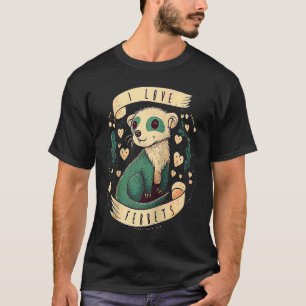 Camiseta Ferret Mãe Pai Mustela Nigripes Raglan 1