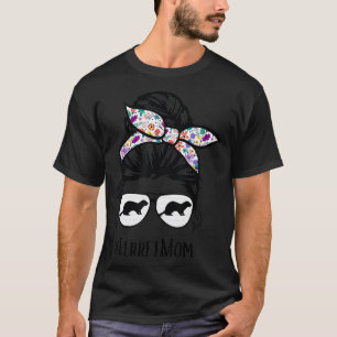 Camiseta Ferret Mamãe Mensy Bun Hair Glass para Ferret Love