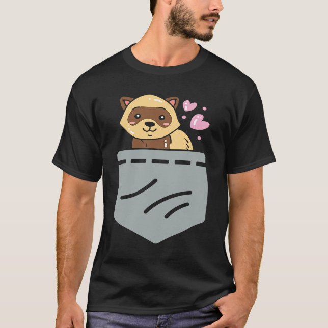 Camiseta Ferret Pocket Funny Ferret (Frente)