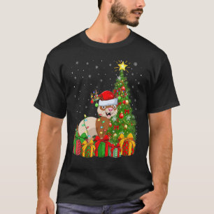 Camiseta Ferret Xmas Holiday Papais noeis Ferret Árvore de