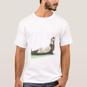 Camiseta Ferret Yoga Pose Meditação Zen Exercício F