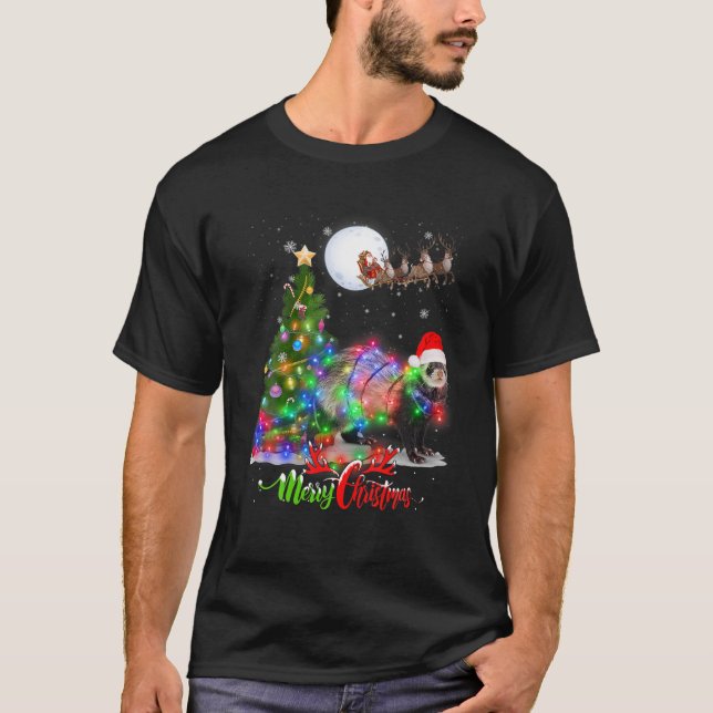 Camiseta Ferrets Animal Merry Christmas Animal Lover (Frente)