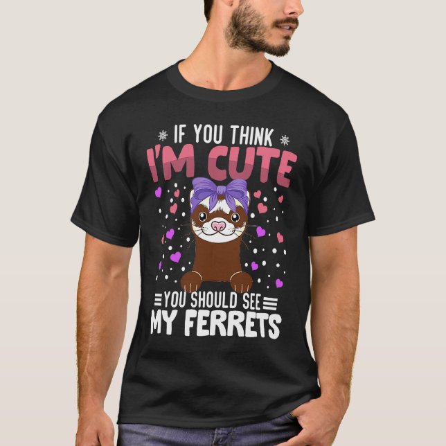 Camiseta Ferrets Heart Valentine's Day Animal For Womens Ki (Frente)