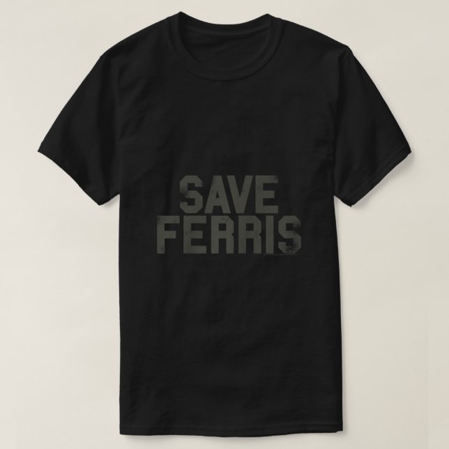 Camiseta Ferris Bueller Day Off Save Ferris Raglan Basebal (Frente do Design)
