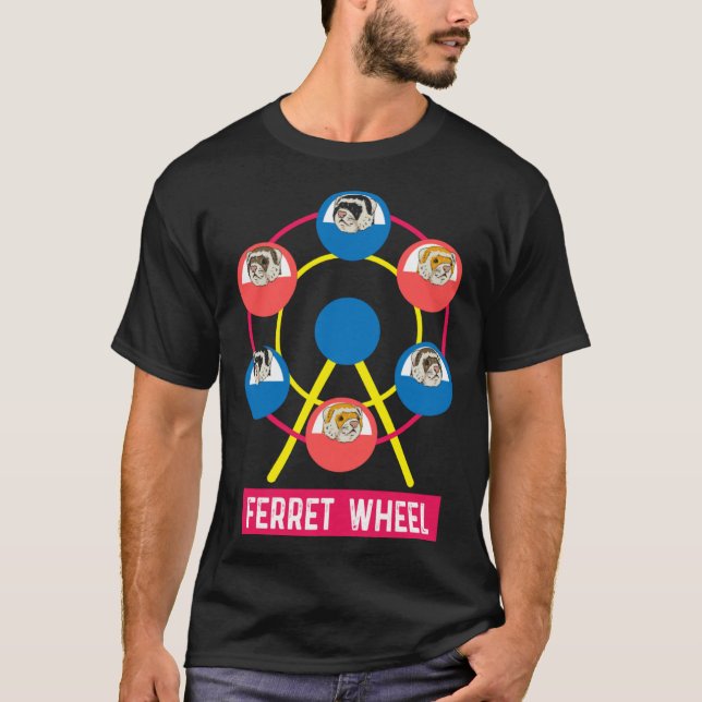 Camiseta Ferris Wheel Ferret Pun Ferret  Carnival (Frente)