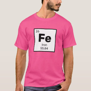 Camiseta Ferro / Mesa periódica - T-Shirt do Elemento Fe