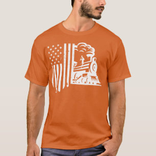 Camiseta ferroestrada espiada bandeira americana Presente d