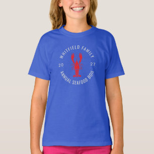 Camiseta Fervura de Frutos do Mar de Verão Família Correspo
