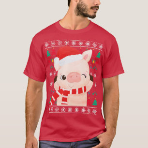Camiseta Feset Santa Claus Pig Ugly Christmas