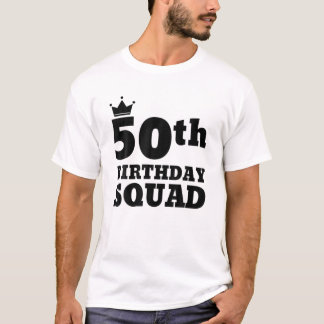 Camiseta Festa 50ª Esquadra De Aniversário Com 50 Anos