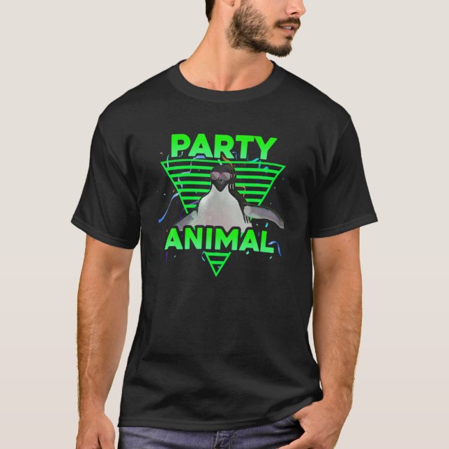 Camiseta FESTA ANIMAL Engraçado Pinguim Garota do Pinguim A (Frente)