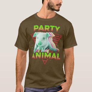 Camiseta FESTA ANIMAL Engraçado Porco Sobrevivência Meninas