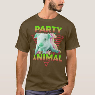 Camiseta FESTA ANIMAL Engraçado Porco Sobrevivência Meninas