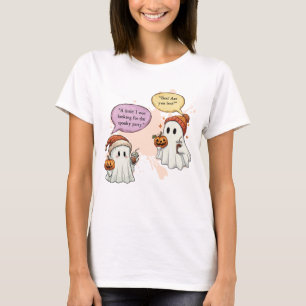 Camiseta Festa Assustadora e Bonita Fantasma Fofo Halloween