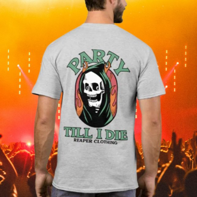 Camiseta Festa até eu morrer por roupa de pintura (Criador carregado)