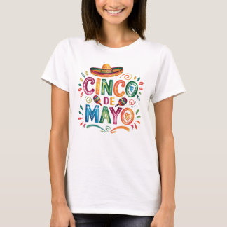 Camiseta Festa Cinco De Mayo Aquarela Sombrero Maracas