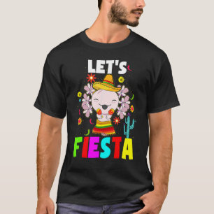 Camiseta Festa Cinco De Mayo Vamos Fiesta Axolotl Mexicano