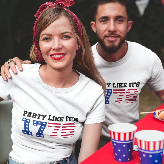 Camiseta Festa como é 1776 American 4 de julho Unisex (Criador carregado)