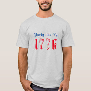Camiseta Festa como se fosse 1776 tipografia de vinheta ver