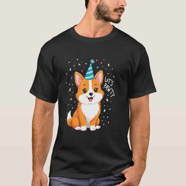 Camiseta Festa da Pata do Corgi Feliz (Frente)
