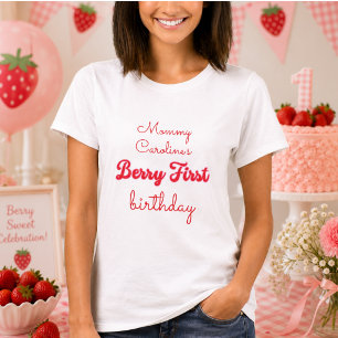 Camiseta Festa de 1º Aniversário Berry Sweet Morango