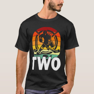 Camiseta Festa de 2 Anos de Idade Tema de Hóquei