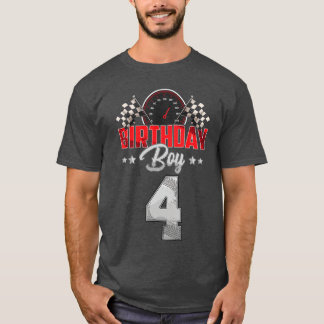 Camiseta Festa de 4º Aniversário do Menino de Corrida 4 ano