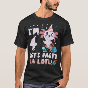 Camiseta Festa de 4 Vamos, um Axolotl bonito para garotos