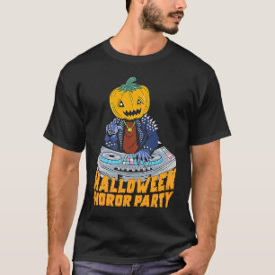 Camiseta Festa de Abóbora de Halloween Dj Celebrantes de Ha