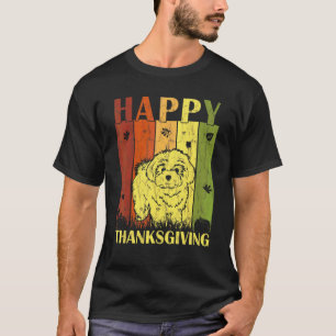 Camiseta Festa de Ação de Graças Cachorro Maltês Retrô Dia