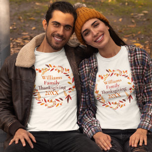 Camiseta Festa de Ação de Graças da Família Personaliza