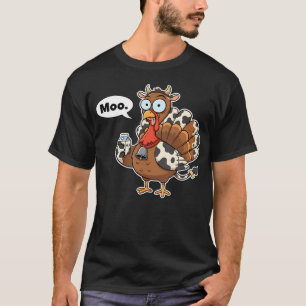 Camiseta Festa de Ação de Graças engraçada de peru vaca Hum