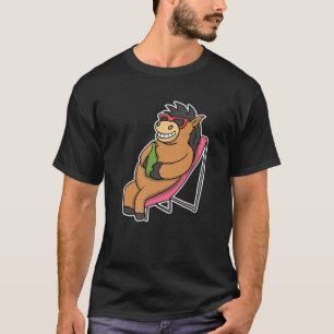 Camiseta Festa de Álcool Engraçado com Cavalo Bebendo Relax
