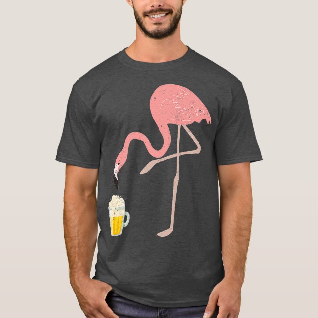 Camiseta Festa de Álcool Flamingo Bebendo Beer Bird Lover (Frente)