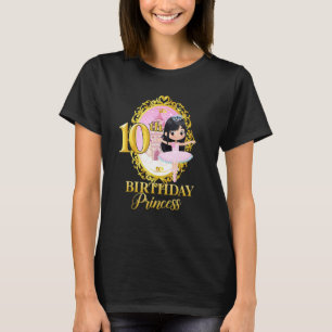 Camiseta festa de aniversário 10ª Balé Dançarina Ballerina