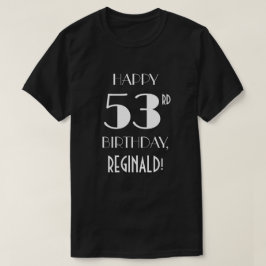 Camiseta festa de aniversário 53 - Arte Deco Inspirada