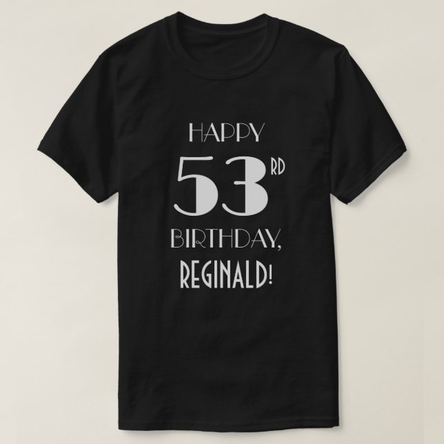 Camiseta festa de aniversário 53 - Arte Deco Inspirada (Frente do Design)