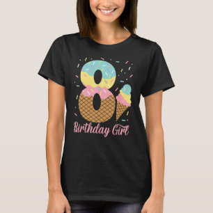 Camiseta Festa de aniversário 8ª sorvete Doce de 8 anos