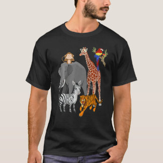 Camiseta Festa de aniversário A Dia De Animais Do Zoológico