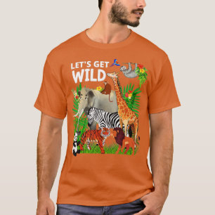 Camiseta Festa de aniversário A Dia De Animais Do Zoológico