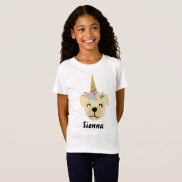 Camiseta Festa de aniversário Amarelo Labrador Unicorn Litt