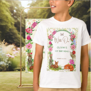 Camiseta Festa de Aniversário Amigos Florais do Selvagem