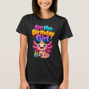 Camiseta Festa de aniversário Axolotl Cuta Amostra Mar E