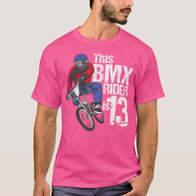 Camiseta festa de aniversário Bmx De 13 Anos Meninos Suja C (Frente)
