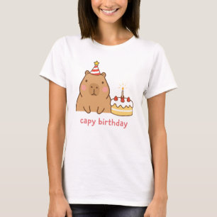 Camiseta Festa de Aniversário Capivara Fofa Capy