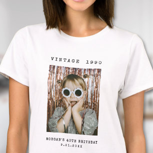 Camiseta Festa de Aniversário com Foto Antiga