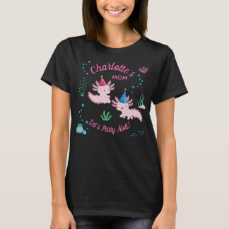 Camiseta Festa de Aniversário da Menina Axolote Mãe