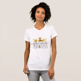 Camiseta Festa de Aniversário da Princesa Coroa de Ouro Rea
