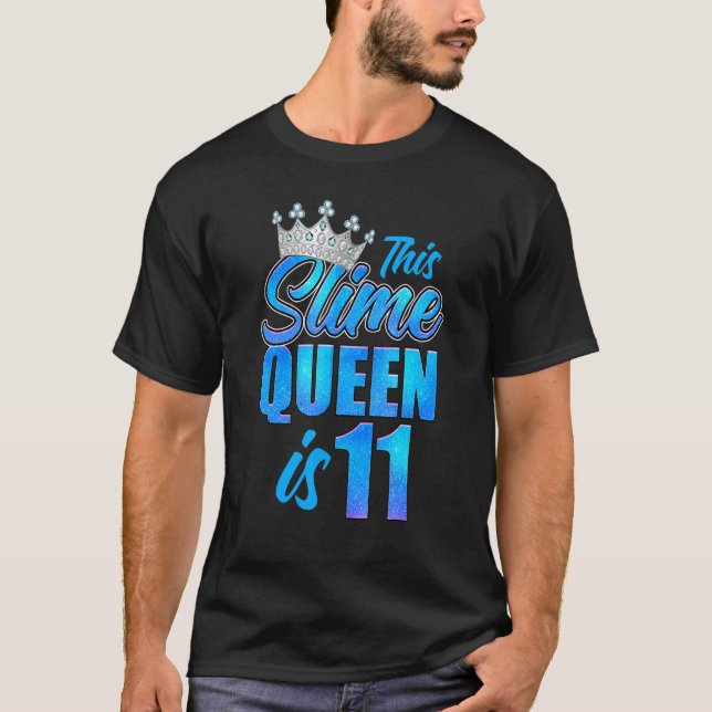 Camiseta Festa de aniversário da Rainha Slime de 11 11 Anos (Frente)