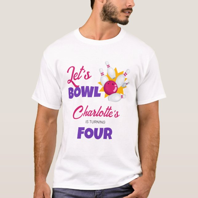 Camiseta Festa de aniversário das Crianças do vamos Bowl (Frente)